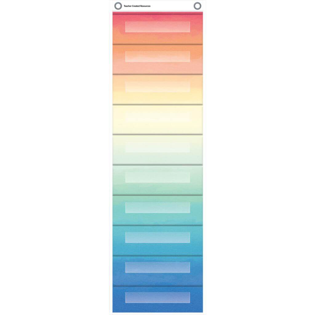 Watercolor 10 Pocket File Storage Pocket Chart