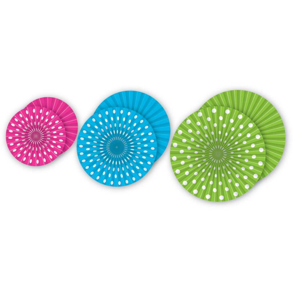 Polka Dots Hanging Paper Fans 