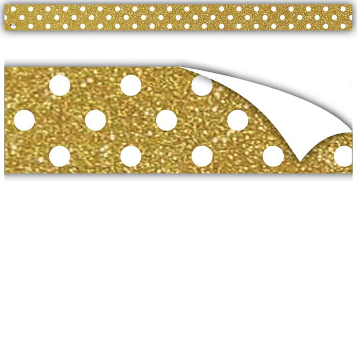 Clingy Thingies Gold With White Polka Dots Strips 