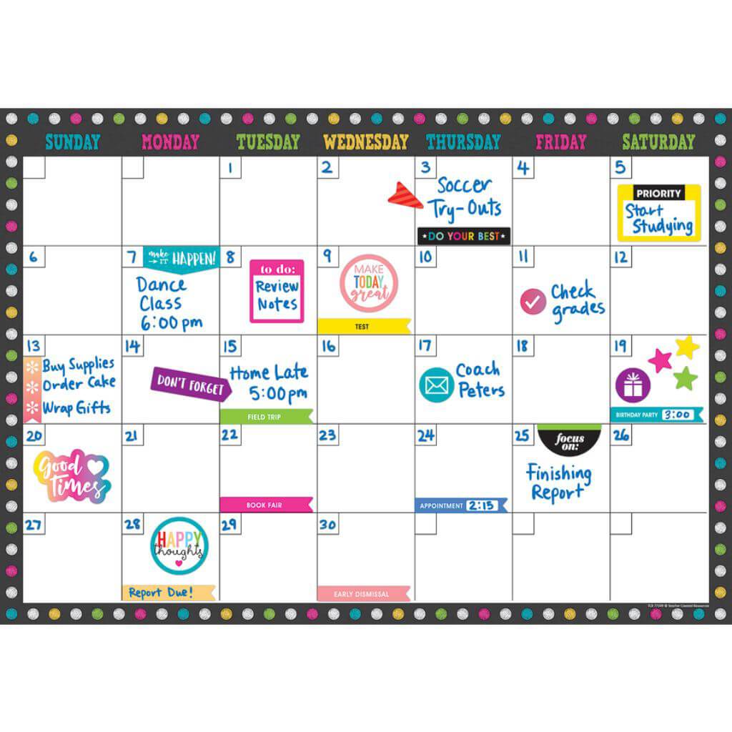 Clingy Thingies Chalkboard Brights Calendar Set