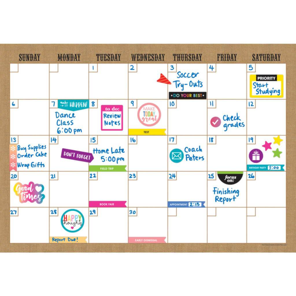 Clingy Thingies Burlap Calendar Set