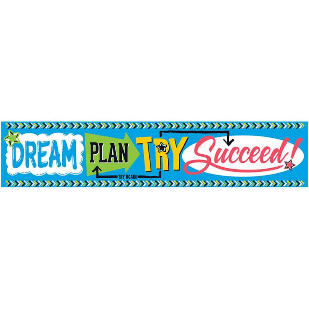 Dream. Plan. Try. Bold Strokes Quotable Expressions Banner ?€“ 5 Feet 