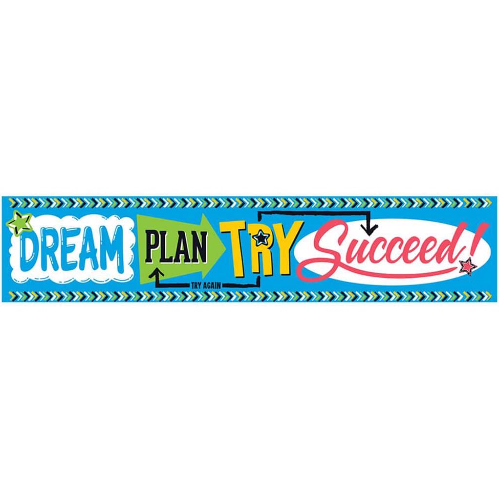 Dream. Plan. Try. Bold Strokes Quotable Expressions Banner ?€“ 5 Feet 