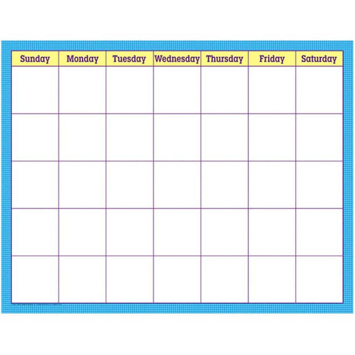 Blue Check Wipe-Off Calendar Monthly 
