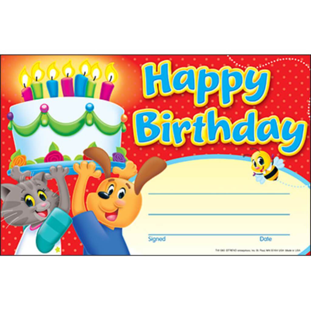 Playtime Pals Birthday Recognition Award 