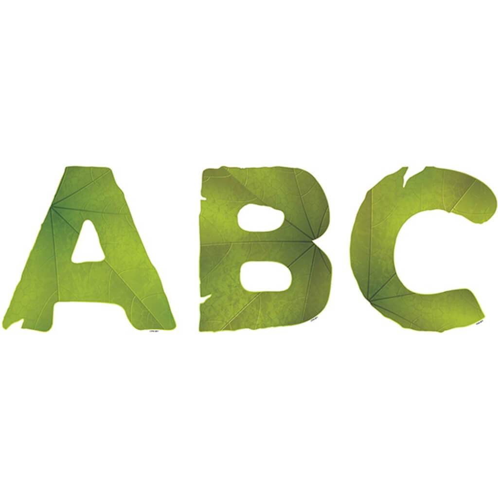 Uppercase Designer Letters Leaves 
