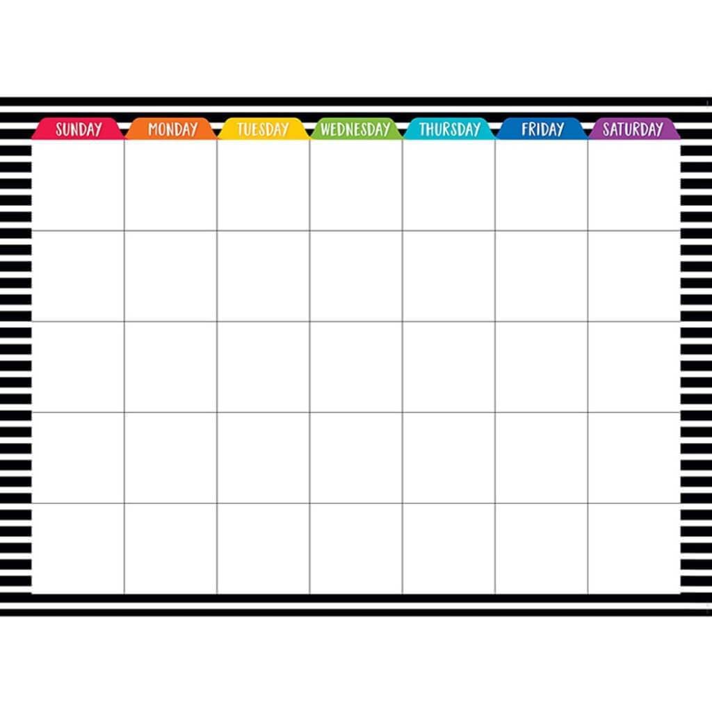 Bold &amp; Bright Calendar Chart 