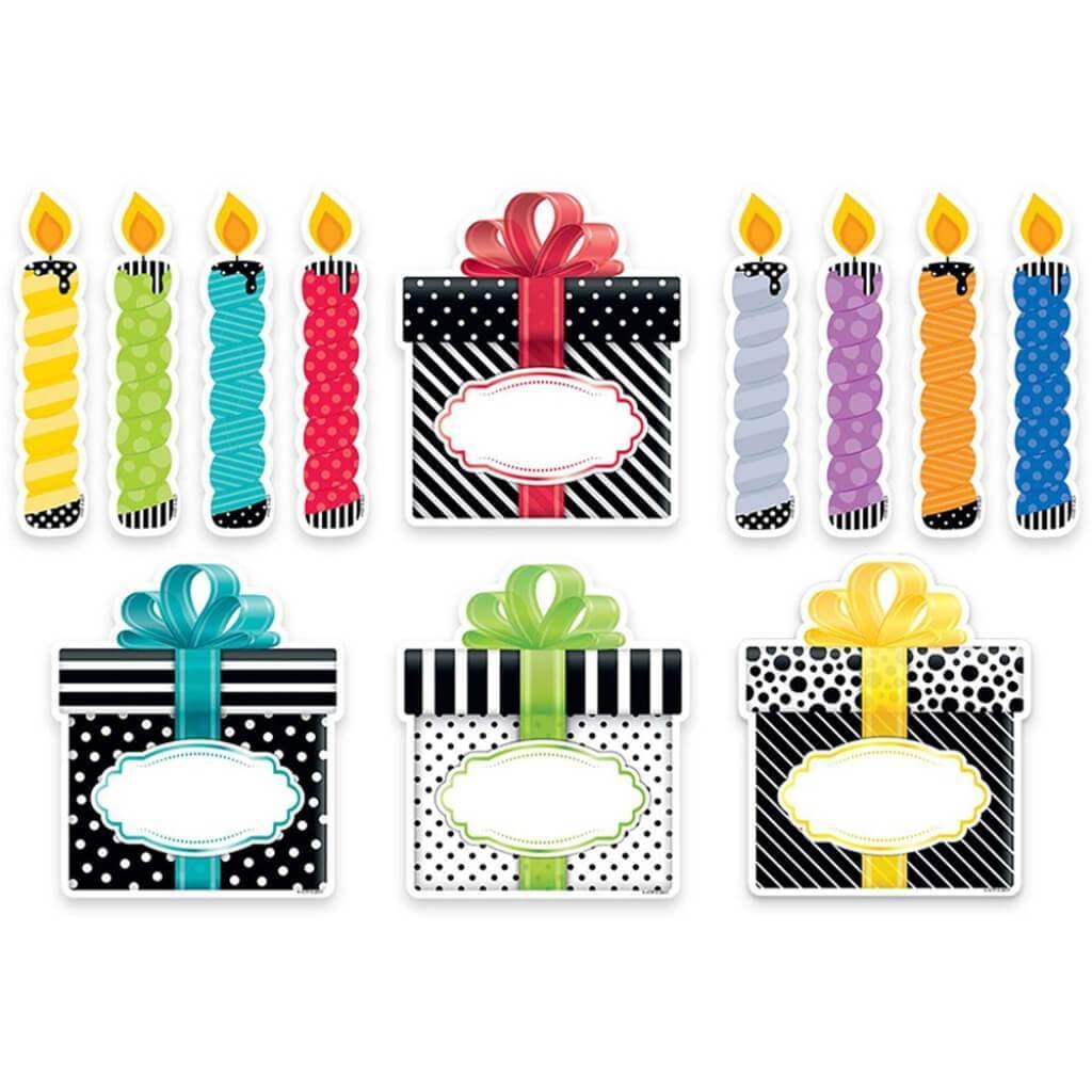 Birthday Party, Bold &amp; Bright Designer Cut-Outs 6In 