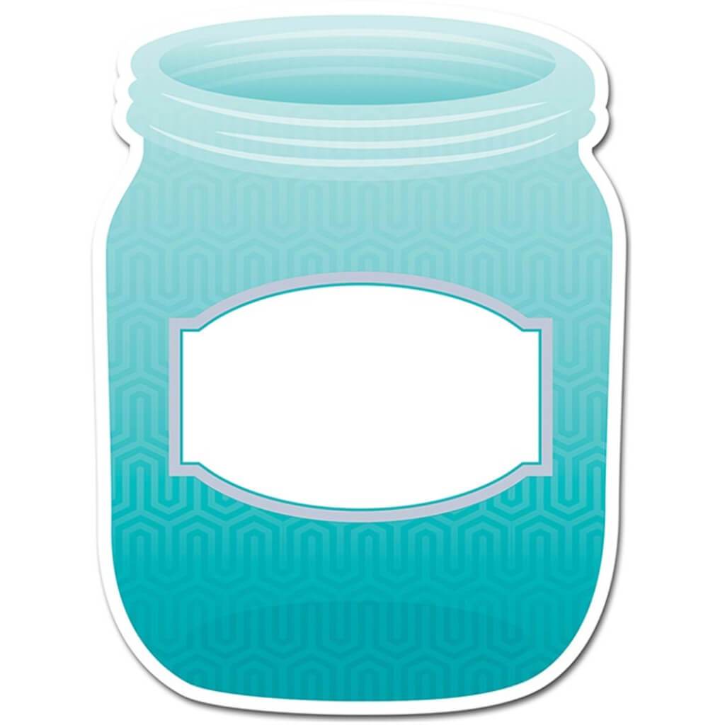 Turquoise Mason Jar Designer Cut-Outs 6In 