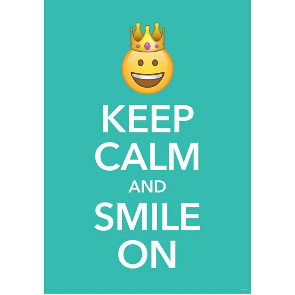 Keep Calm And Smile On. Emoji Fun Inspire U Poster 