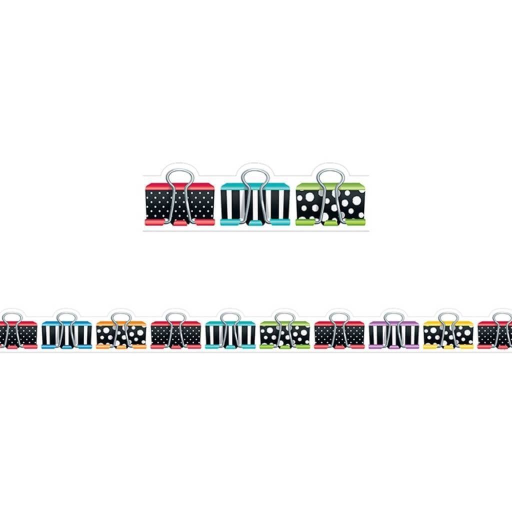 Binder Clips, Bold &amp; Bright Straight Border 