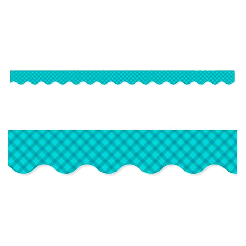 Teal Gingham Border