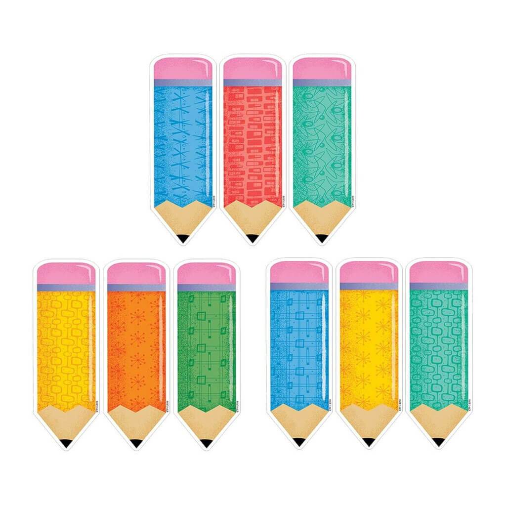 Retro-Patterned Pencils 6in Designer Cut Outs