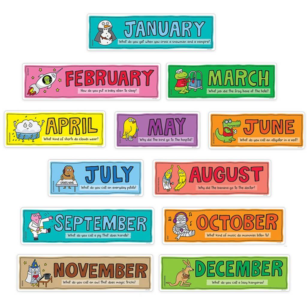 So Much Pun! Month Headlines Mini Bulletin Board 