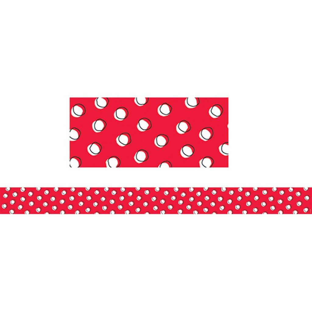 Doodle Dots On Red Border 