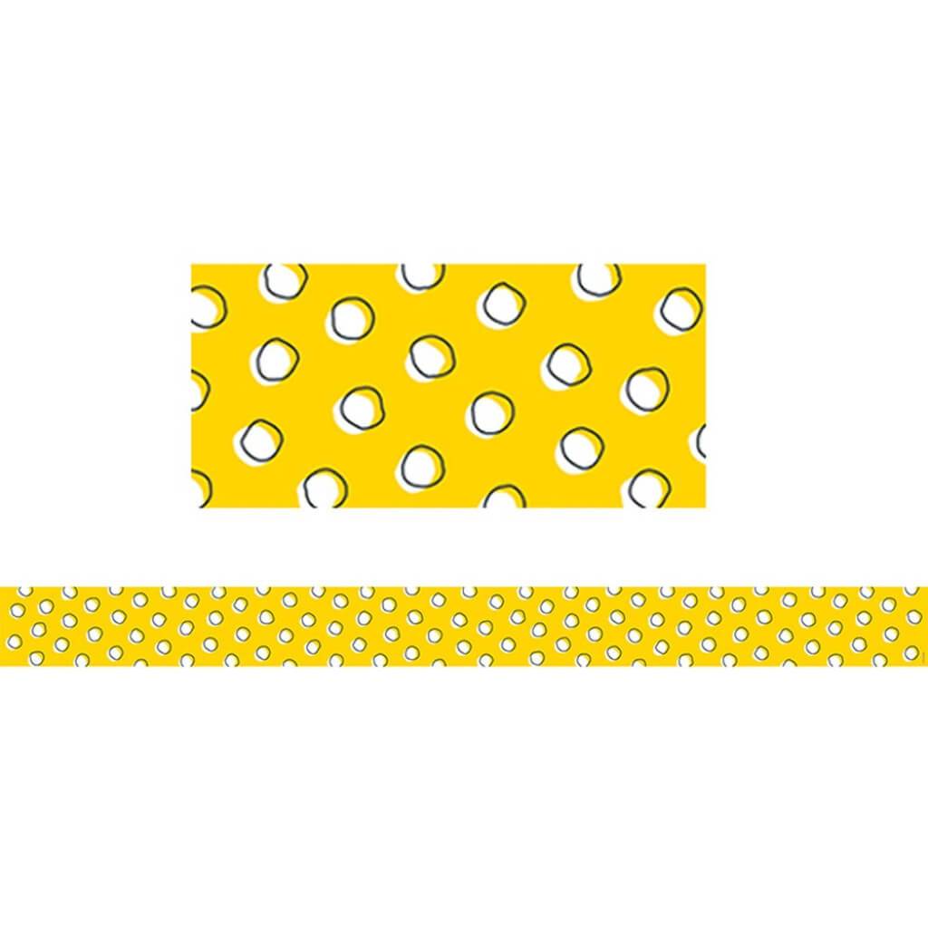 Doodle Dots On Yellow Border 