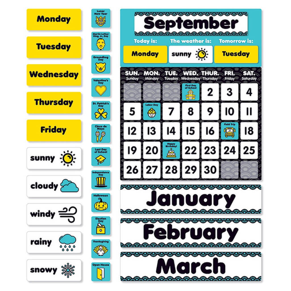 Aqua Oasis: Calendar Bulletin Board