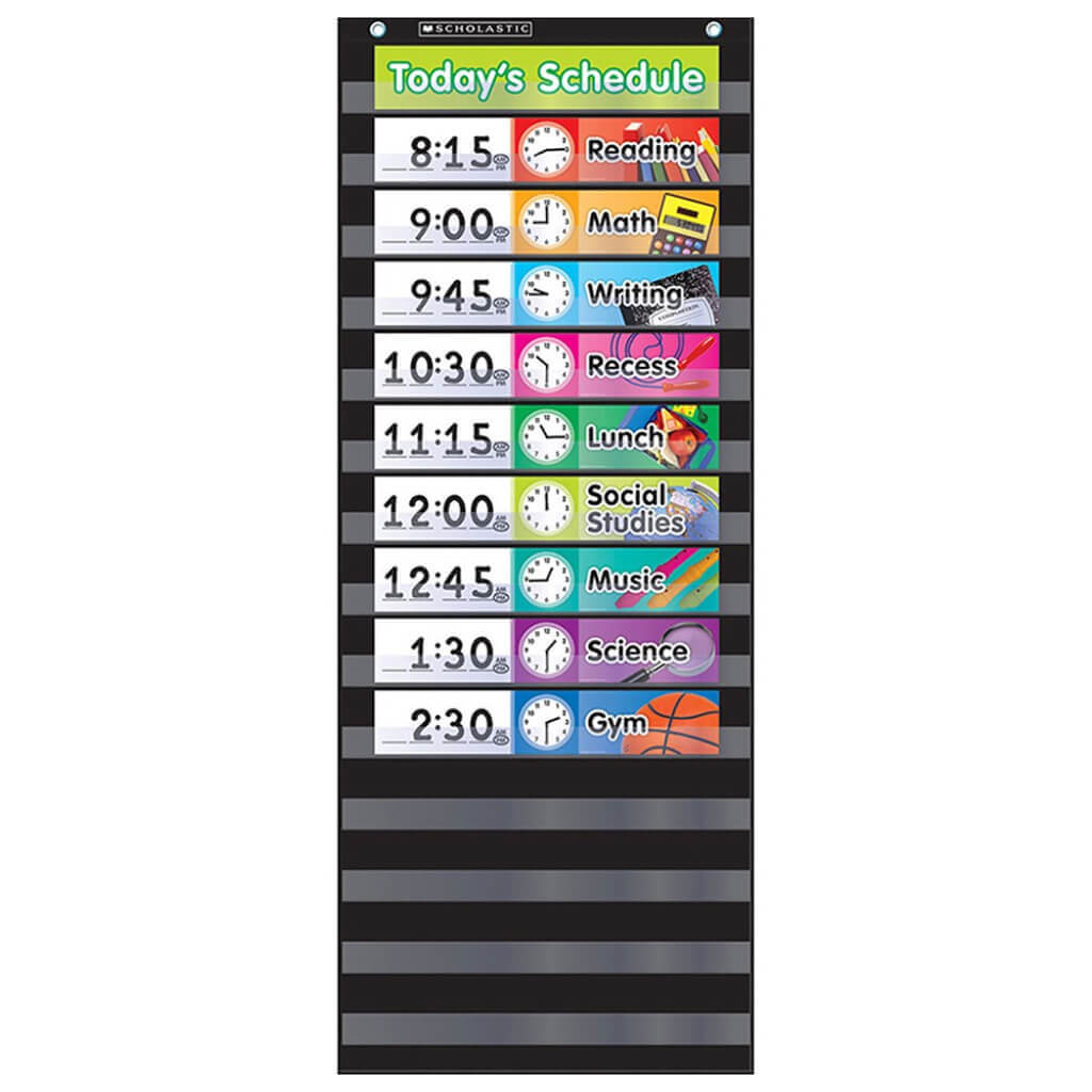 Daily Schedule (Black) Pocket Chart