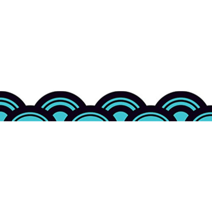 Aqua Oasis: Blue Waves Scalloped Trimmer