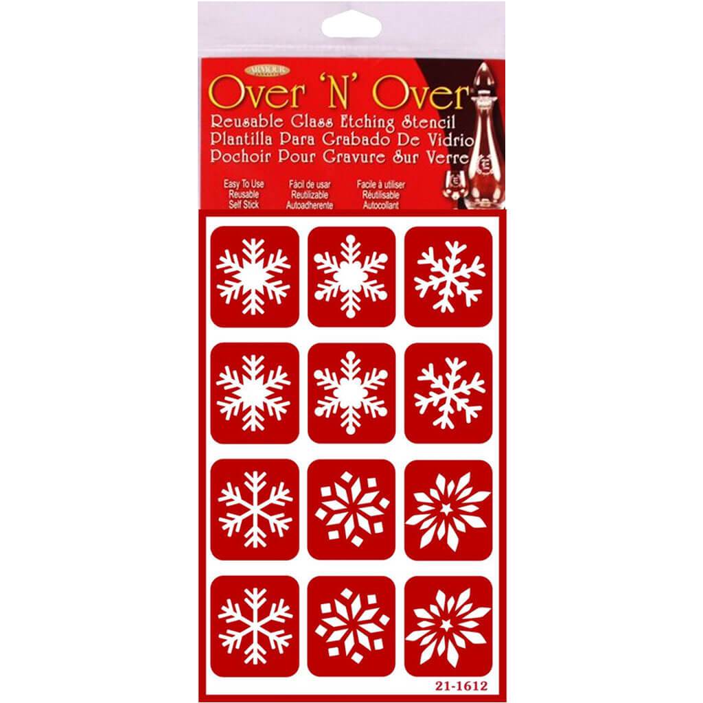 Over 'N' Over Reusable Stencils 5in x 8in Snowflakes