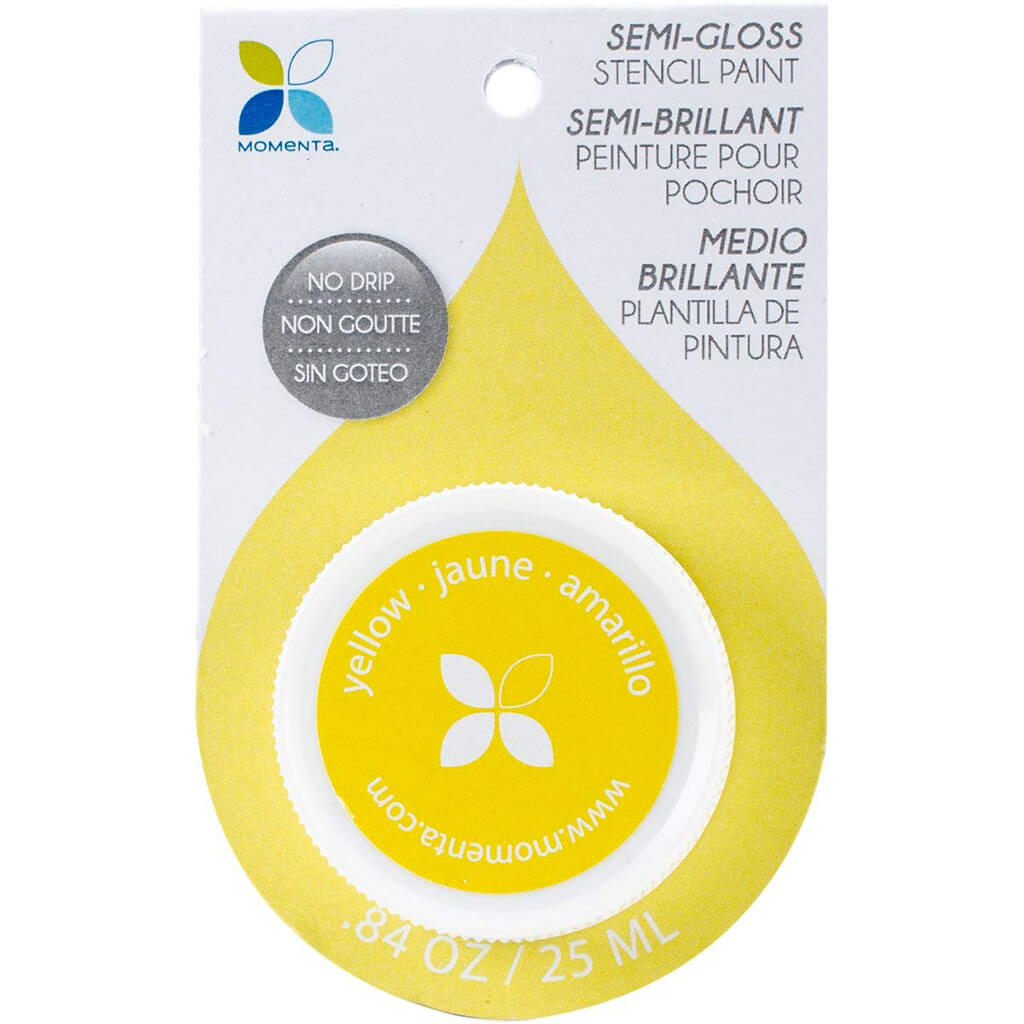 Semi-Gloss No Drip Stencil Paint 25ml Yellow