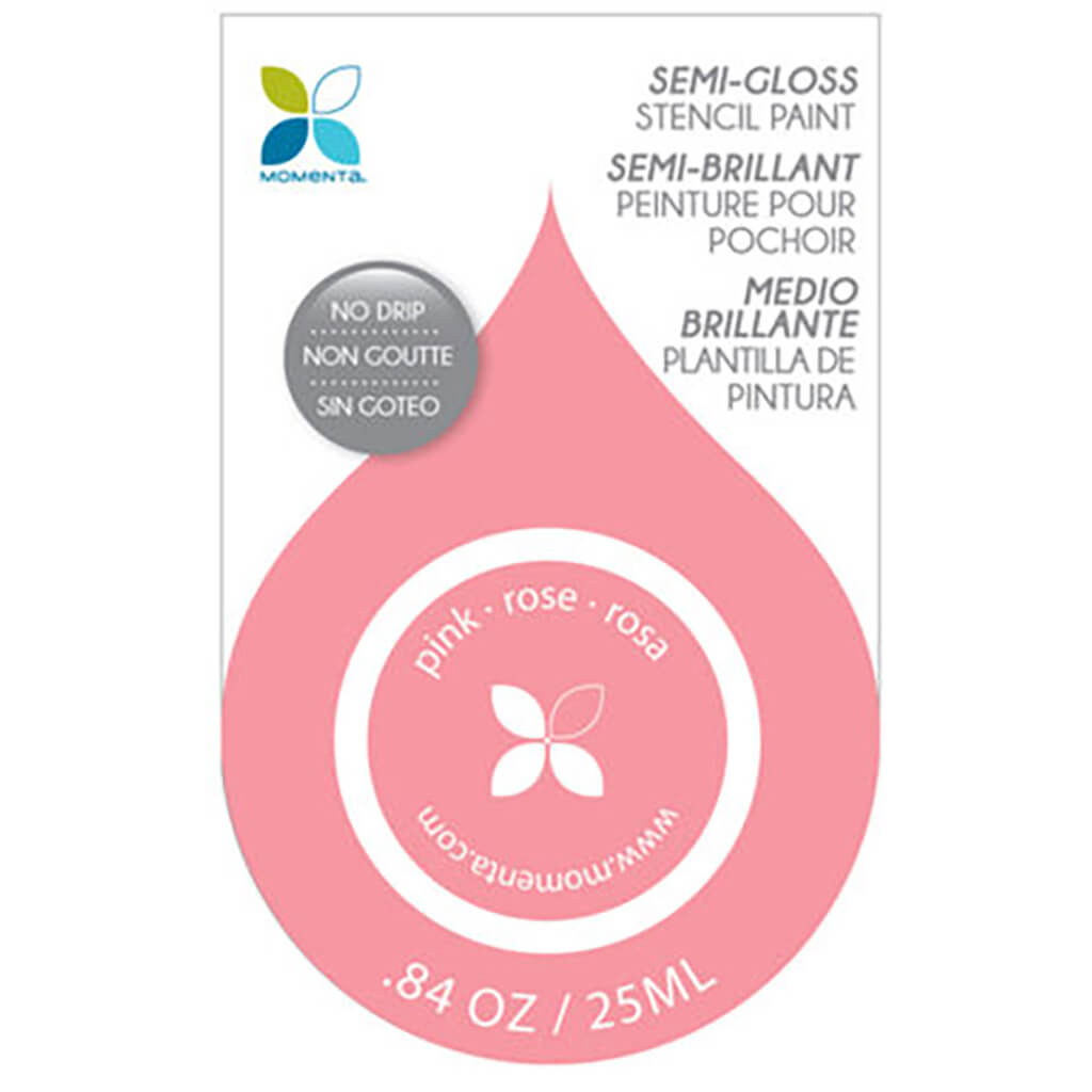 Semi-Gloss No Drip Stencil Paint 25ml Pink