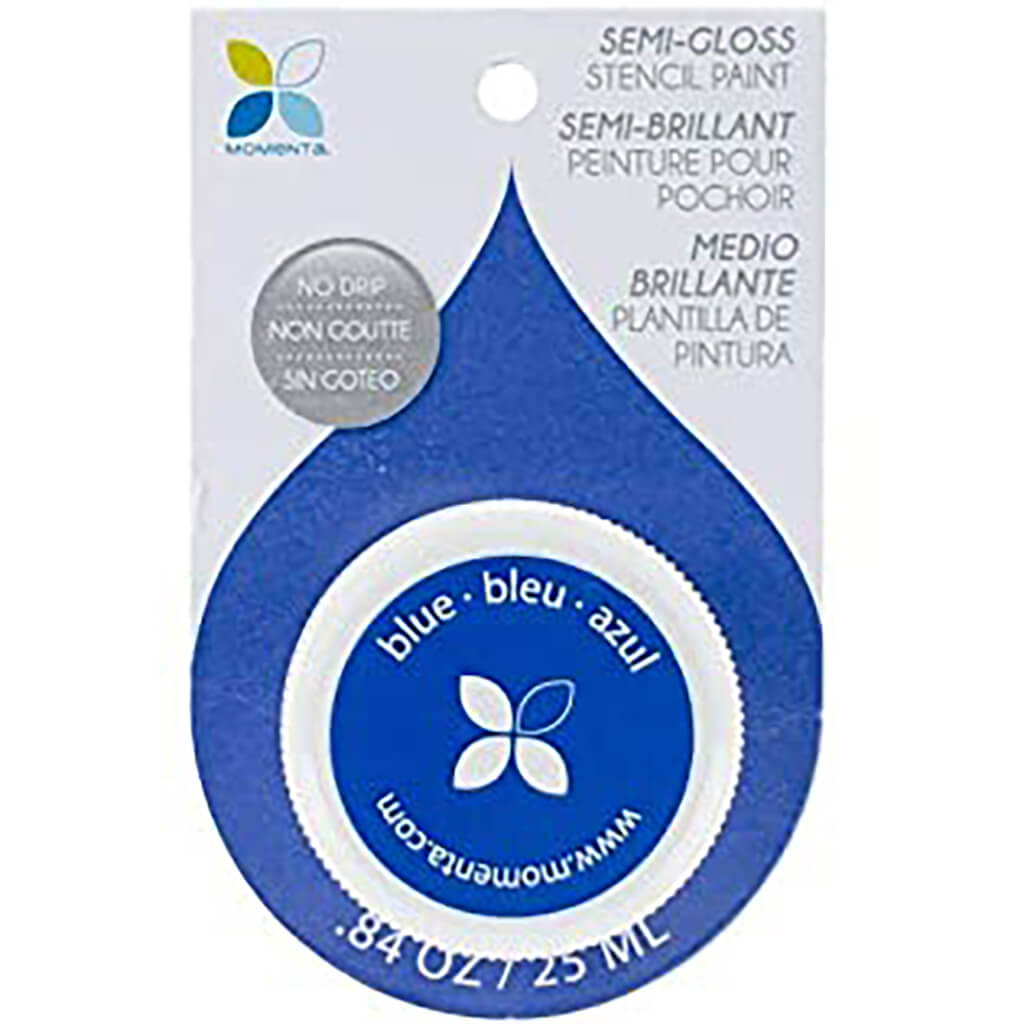 Semi-Gloss No Drip Stencil Paint 25ml Blue