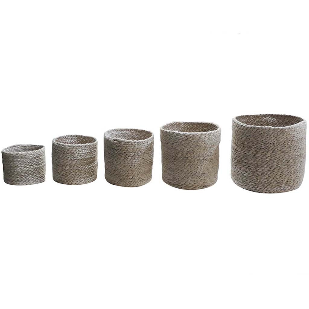 Jute Rope Basket Set Of 5 12X12 