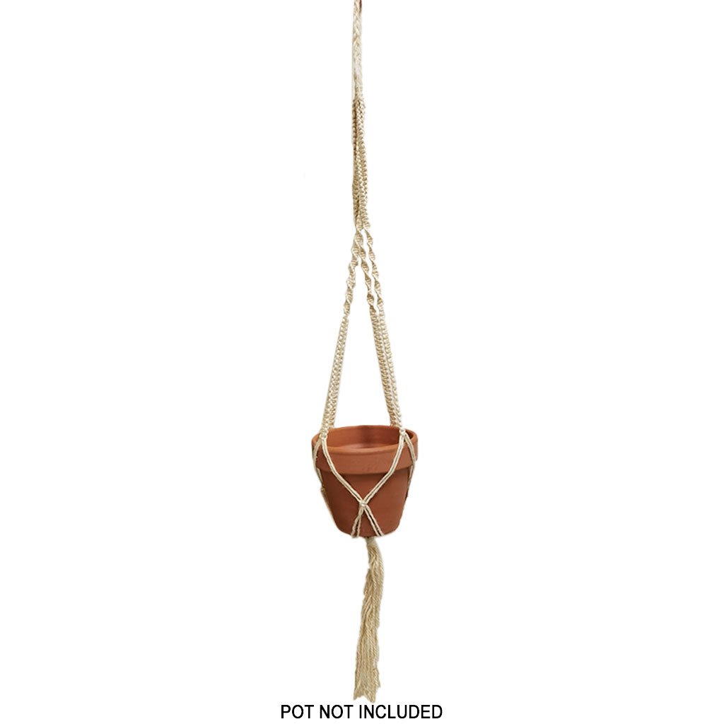 Jute Yarn Pot Hanger Ivory 39in