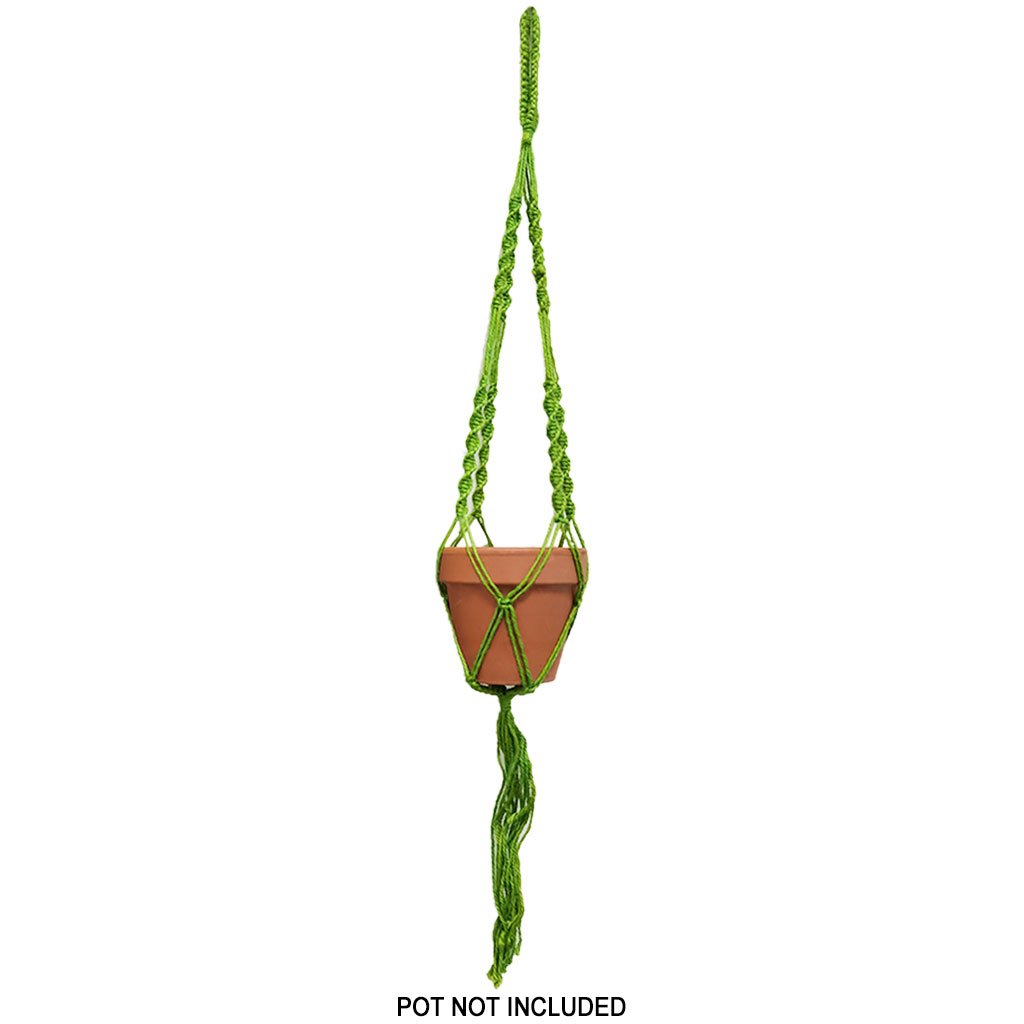 Jute Yarn Pot Hanger Apple Green 39in