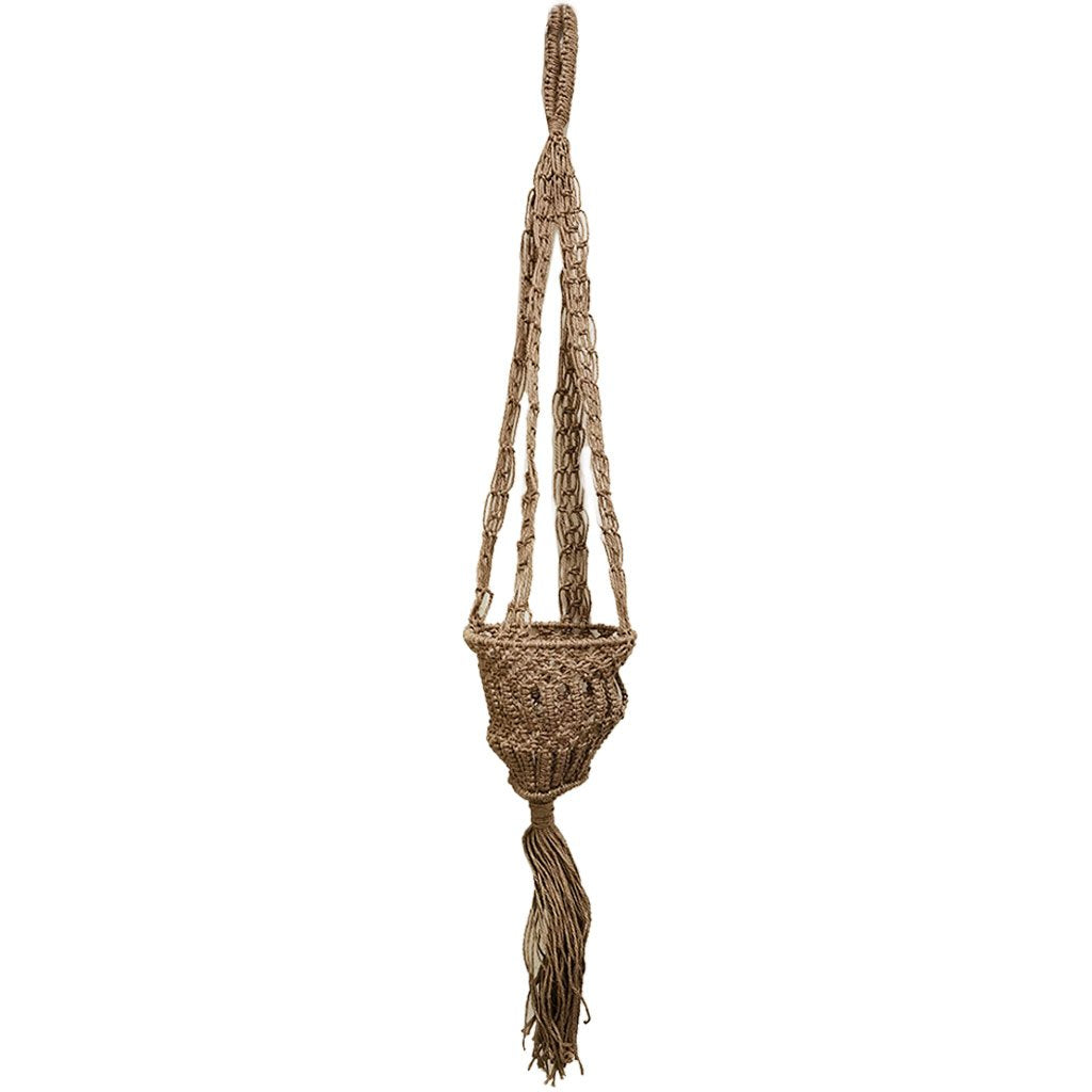 Long Jute Pot Hanger With 6in Round Holder 39in