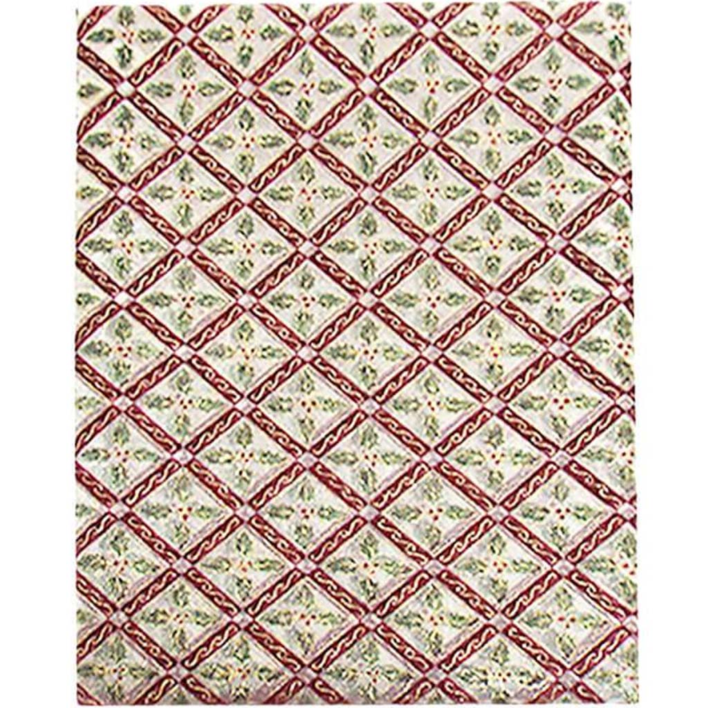 Sheer Fabric Holly Burgundy Diamond Check Ivory 28in x 3yd 