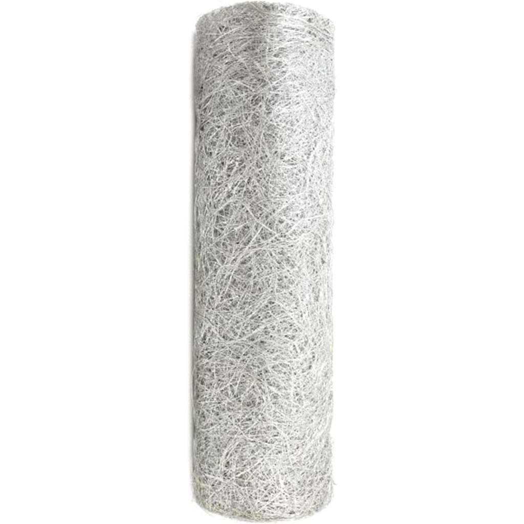 Metallic Abaca Scrunch Roll Silver 19in