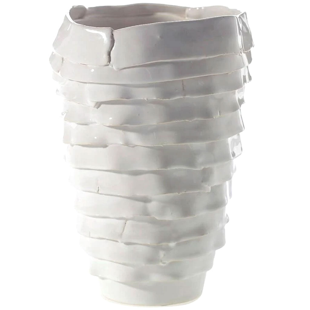 ARTSI VASE 6.5&quot;X 8.5&quot; WHITE