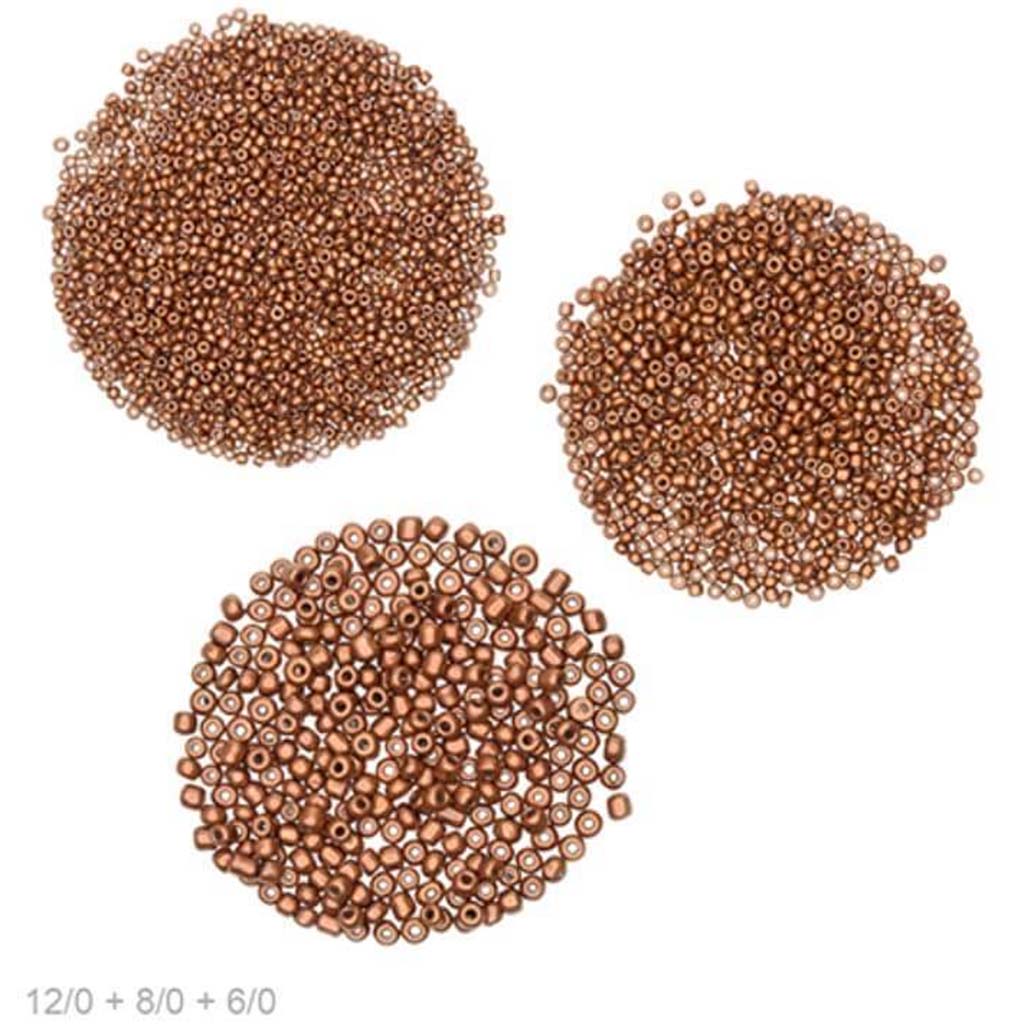 GLASS SEED BEADS SMOOTH FINISH MATTE METALLIC CANYON 25GMS COPPER 