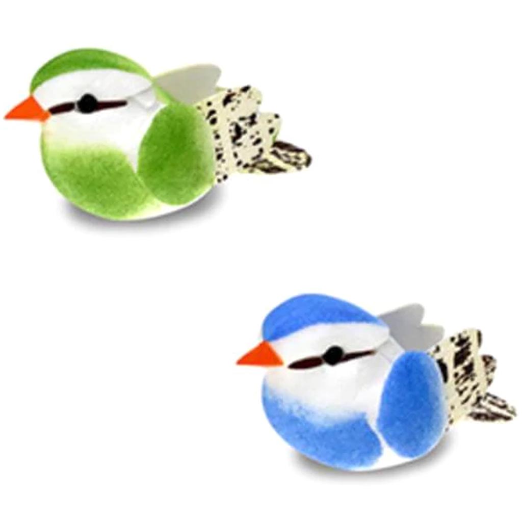 Mini Bird X3 Craft Decor Green/Blue 1.31&quot; 