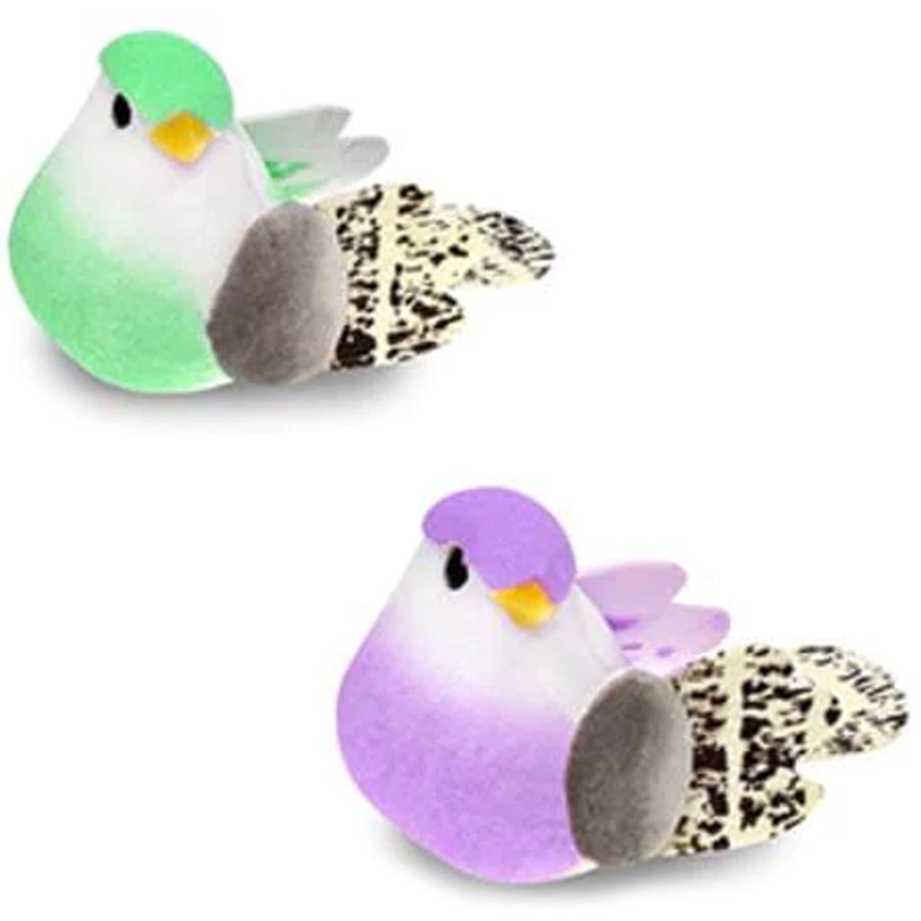 Mini Bird X3 Craft Decor Lavender/Mint 1.69&quot; 