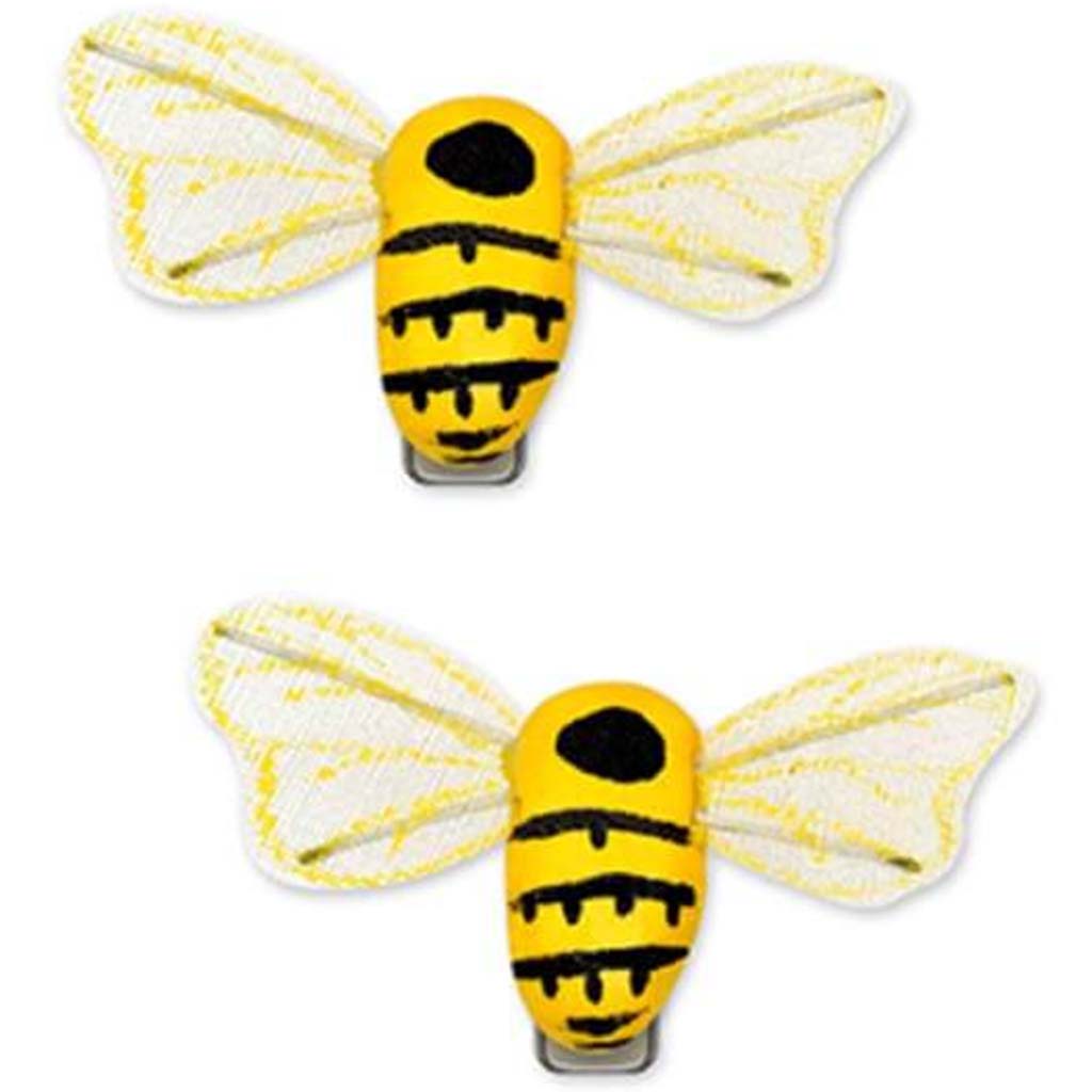 MINI BUMBLE BEES X2 W/CLIP 1.87X0.88 YELLOW 