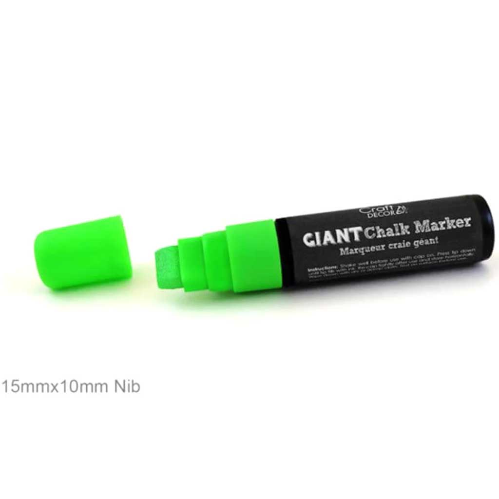 CHALK-IT-UP MARKER BLISTER NEON GREEN 15MM 