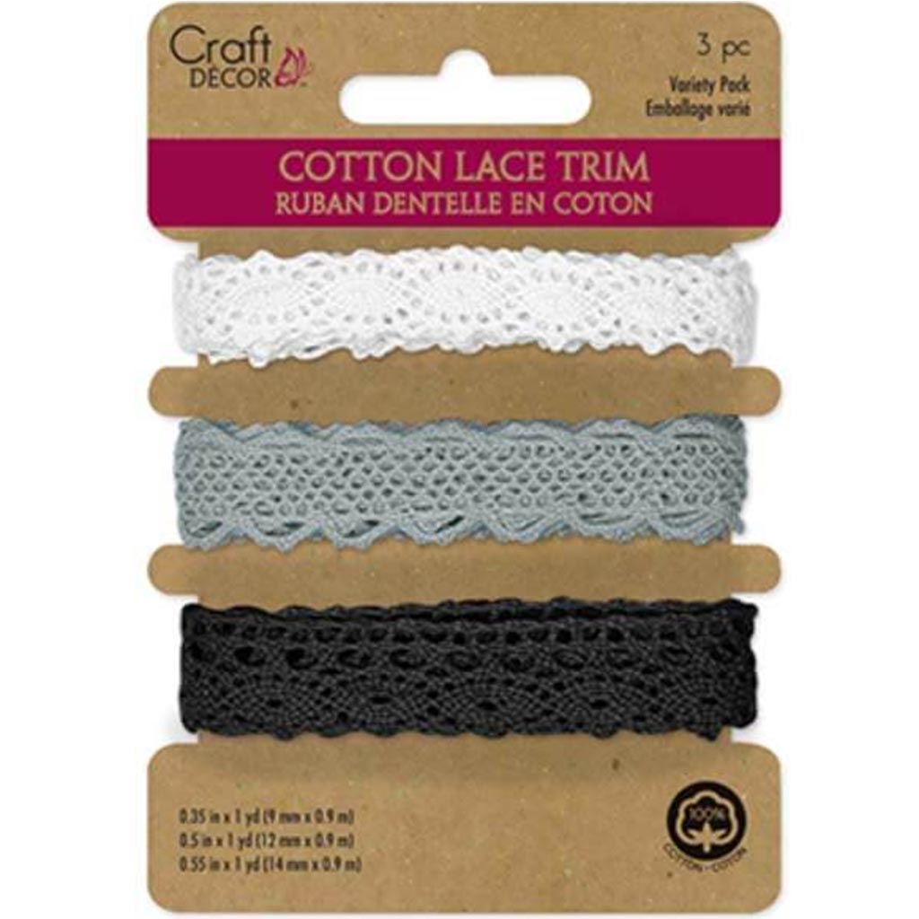 RIBBONS COTTON LACE MEDLEY CLASSIC 3YD 