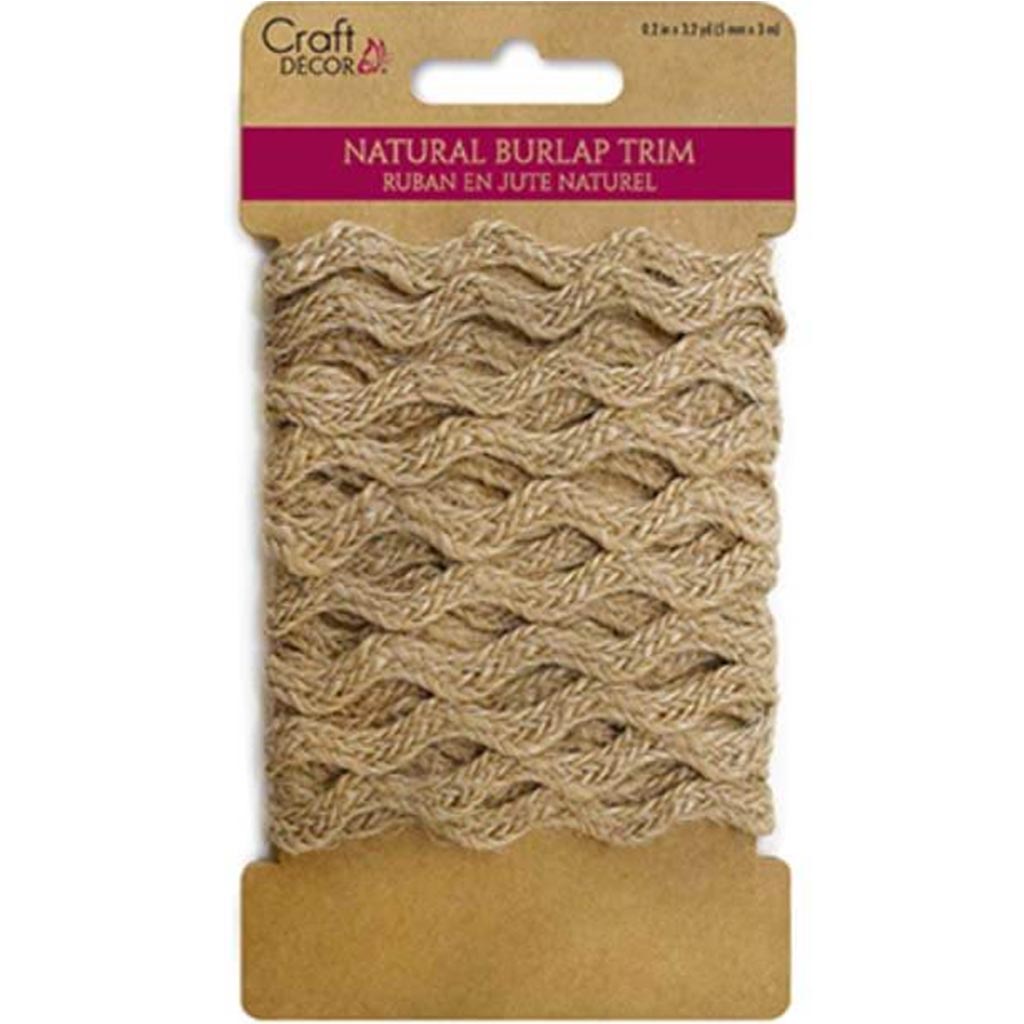 NATURAL BURLAP TRIM WAVE 5MM 