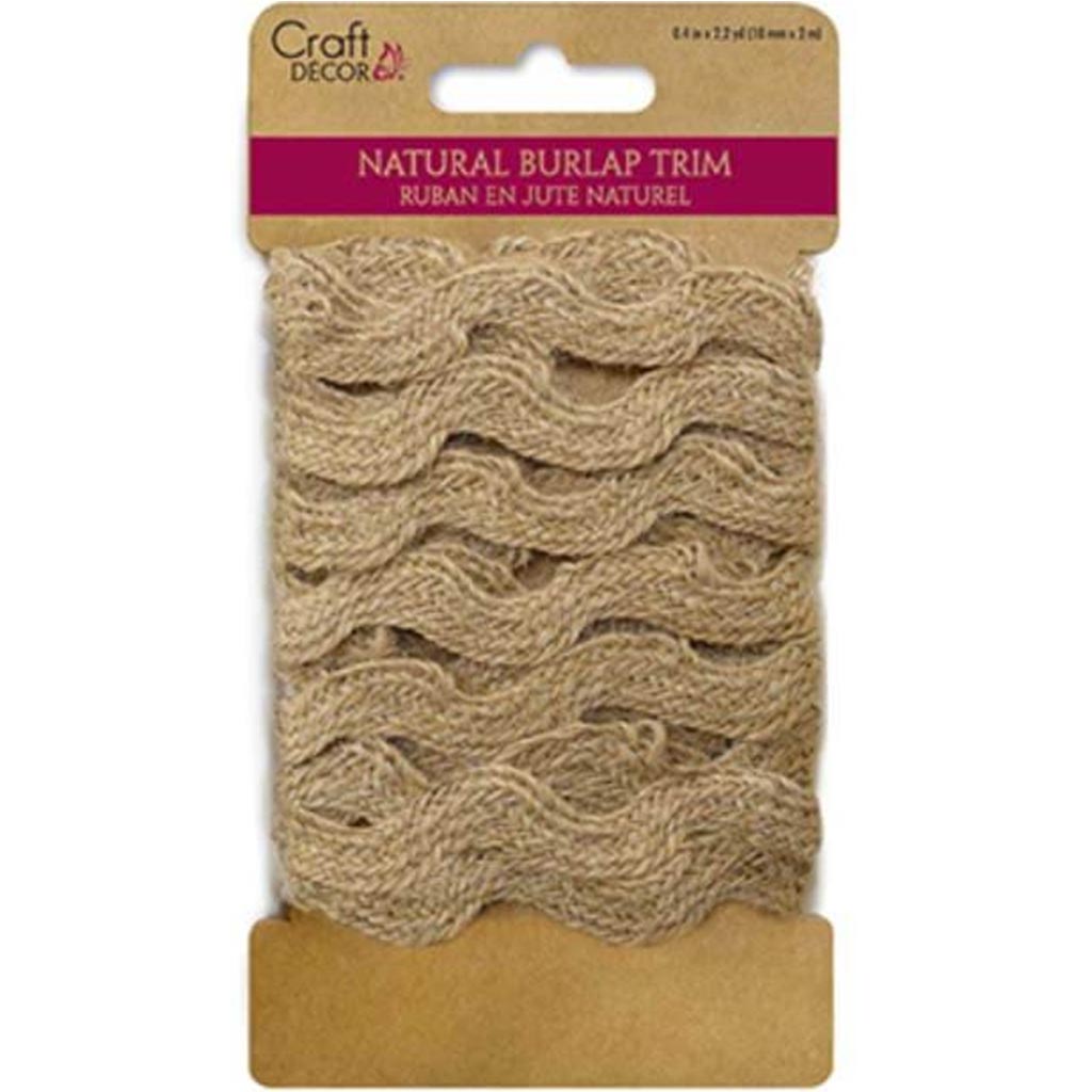 NATURAL BURLAP TRIM WAVE 10MM 