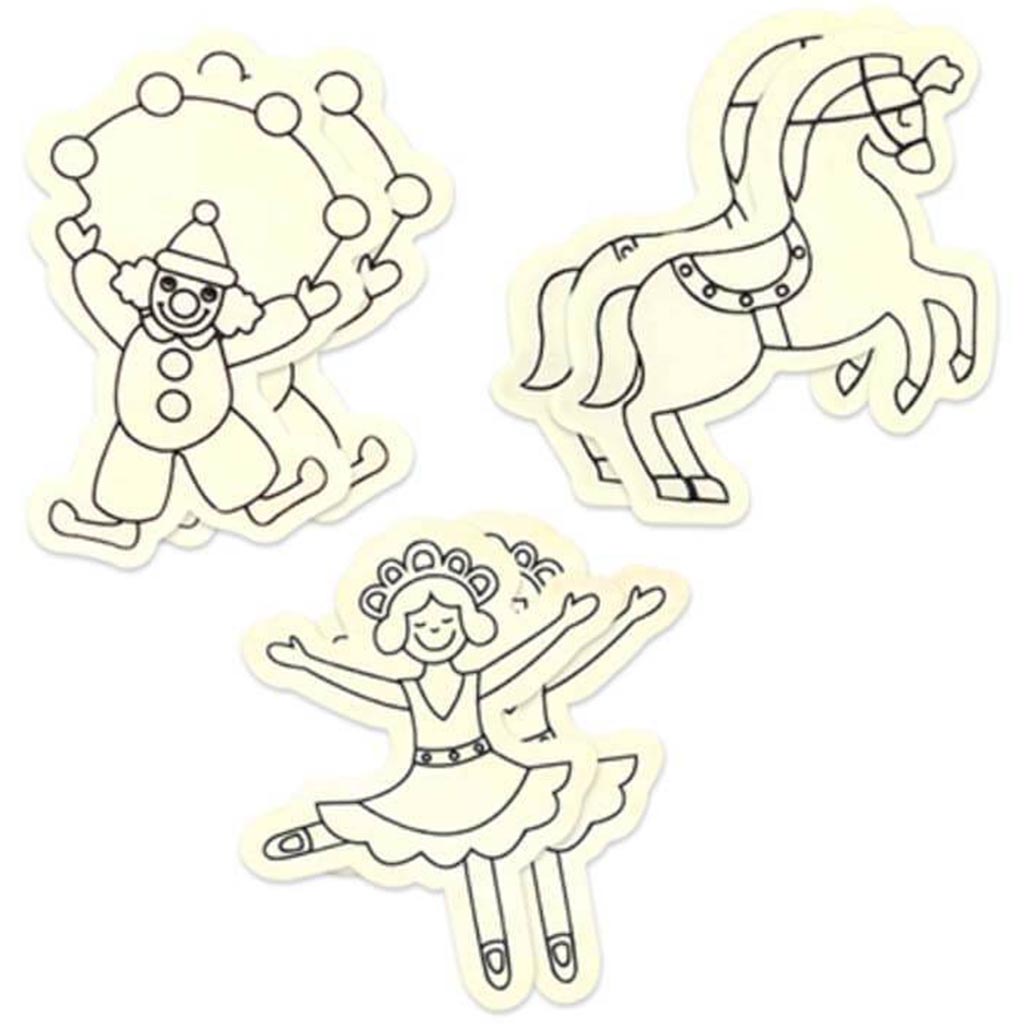 DIY WOOD PRINTED CUT-OUTS CIRCUS PERFORMERS 
