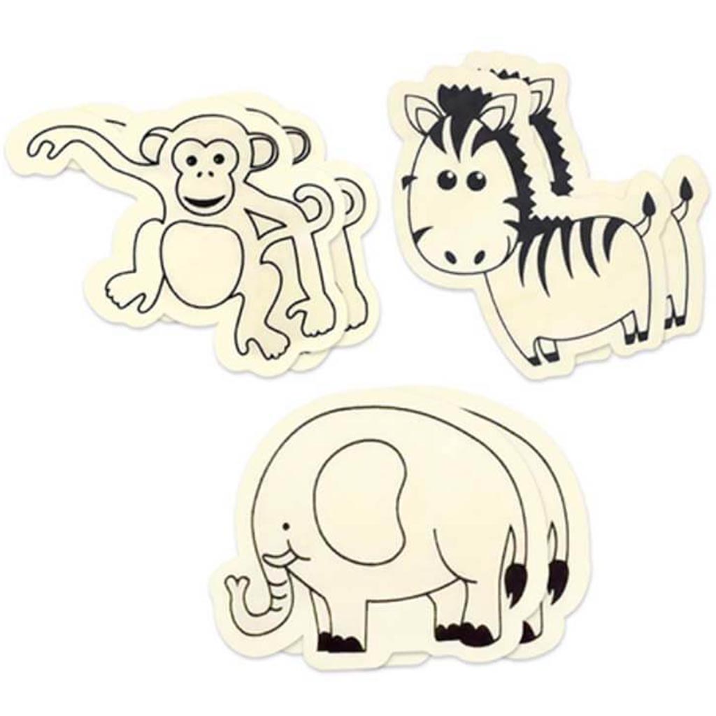 DIY WOOD PRINTED CUT-OUTS JUNGLE PALS 