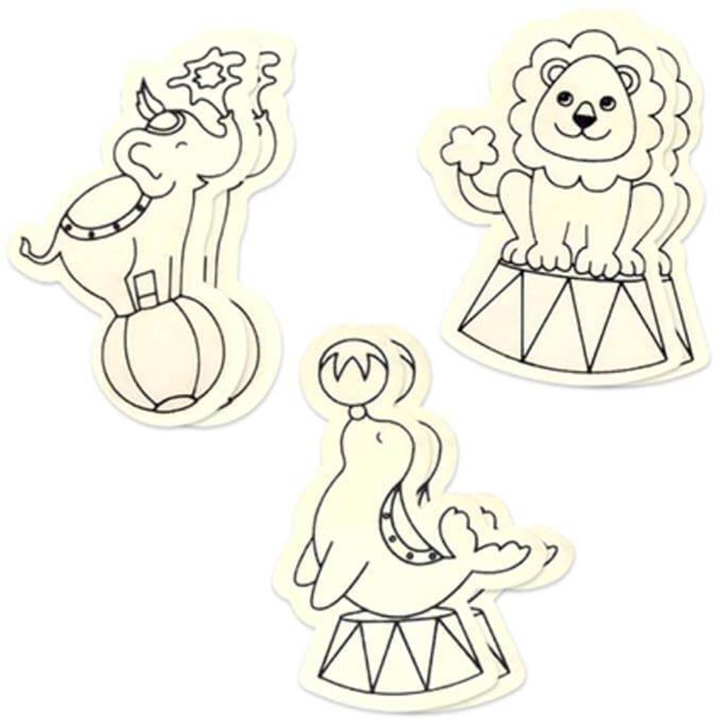 DIY WOOD PRINTED CUT-OUTS CARNIVAL CREATURES 