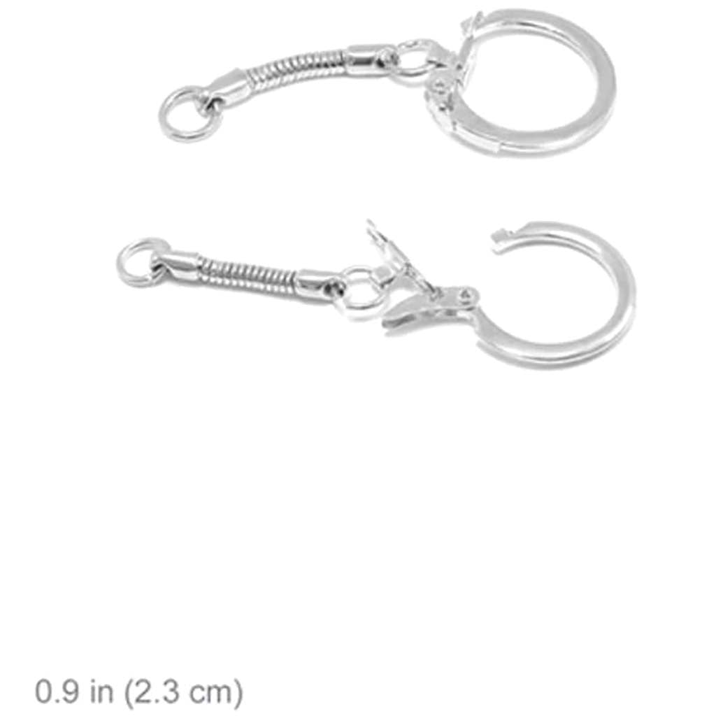 SNAKE KEY CHAIN 5.8CM(L) X4 JEWELRY FINDINGS 2.3CM SILVER 