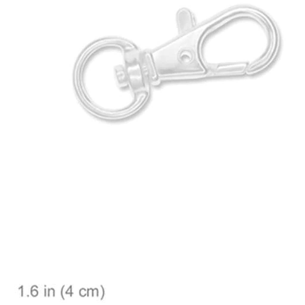 KEY RING CLIP X4 W/SWIVEL RING JEWELRY FINDINGS 1.63&quot; SILVER 