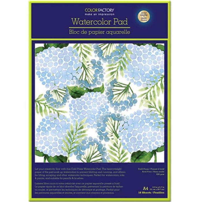 COLOR FACTORY: WATERCOLOR PAD 230GSM 18 SHEETS ACID FREE 9X12 