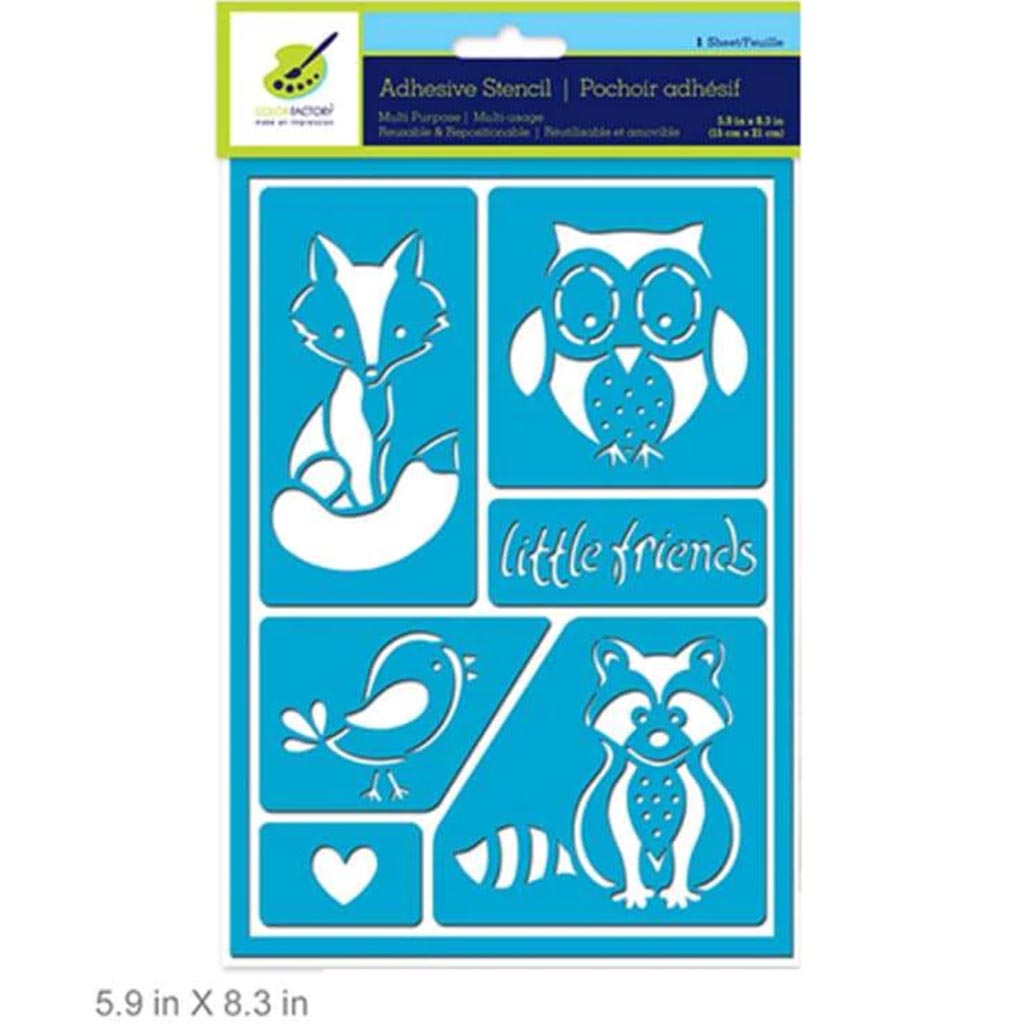 COLOR FACTORY ADHESIVE STENCIL REUSABLE &amp; REPOSITIONABLE 5.9X8.3 FRIENDS 