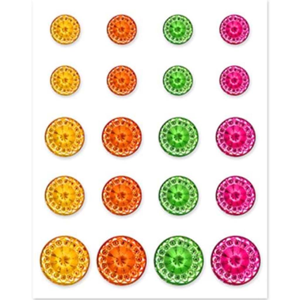 Paper Craft Emb: Pyramid Gems 10/12/16mm Round Peel-N-Stick Classic 